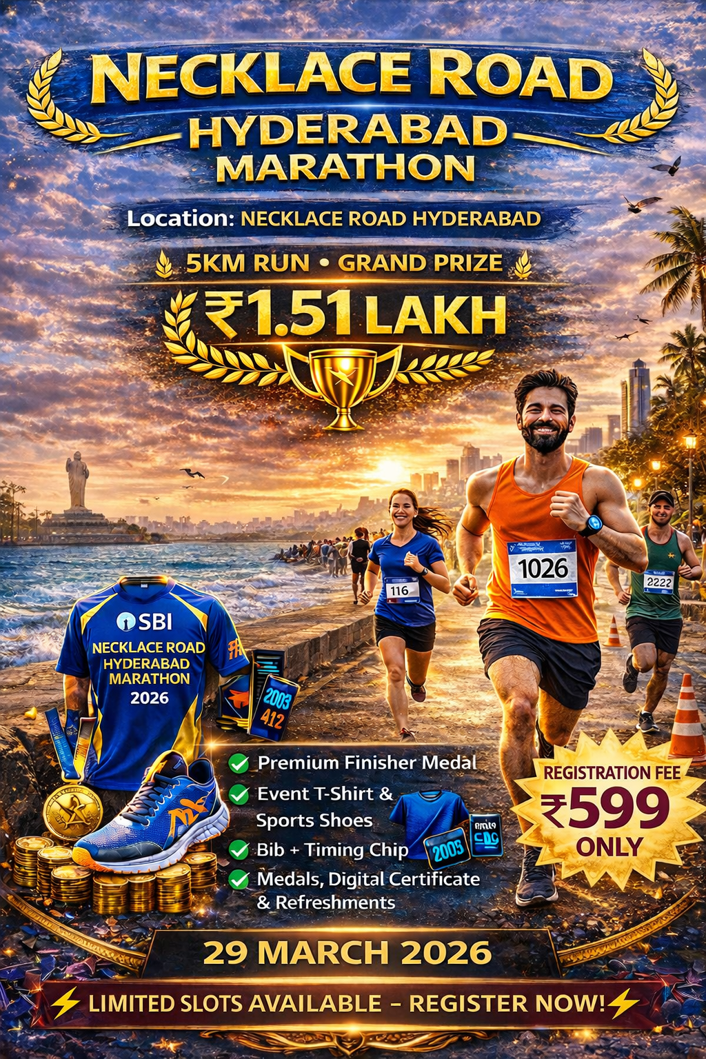 Necklace Road Hyderabad Marathon 5KM Run